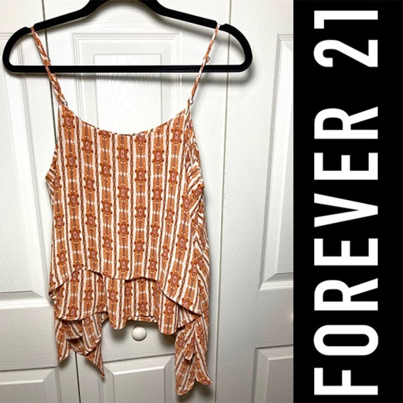 FOREVER 21--TRIBAL PRINT WATERFALL TOP - Picture 1 of 4